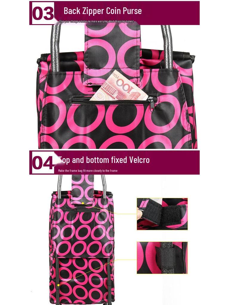 Lightweight Foldable Shopping Cart for Seniors: Stair-Climbing Trolley with Portable Handle