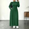 Damen Color Rippen Mock-Neck Kleid mit Taschen, Figurbetonter Taillenbetonung für den Alltag