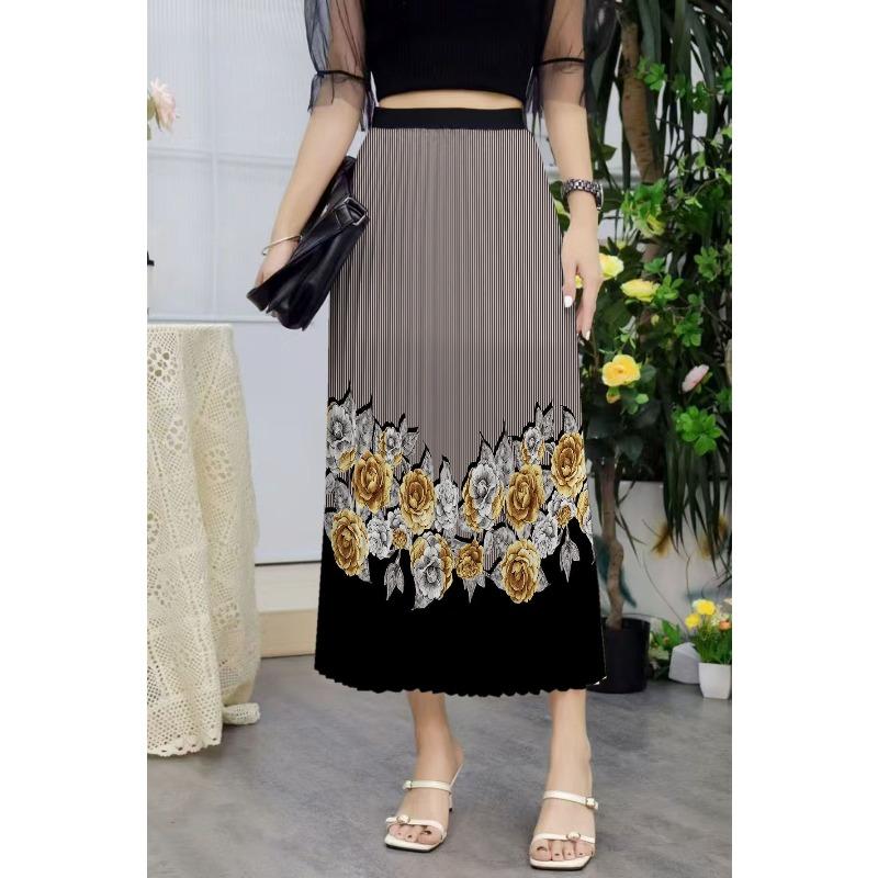 New Skirt Women's Eba Skirt Printed Skirt Pleated Skirt