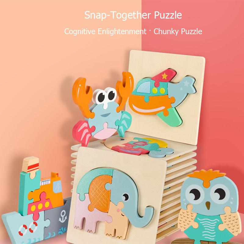 Educational 3D Wooden Puzzle For Toddlers, Wood Jigsaw Puzzles, Montessori Games And Educational Toys