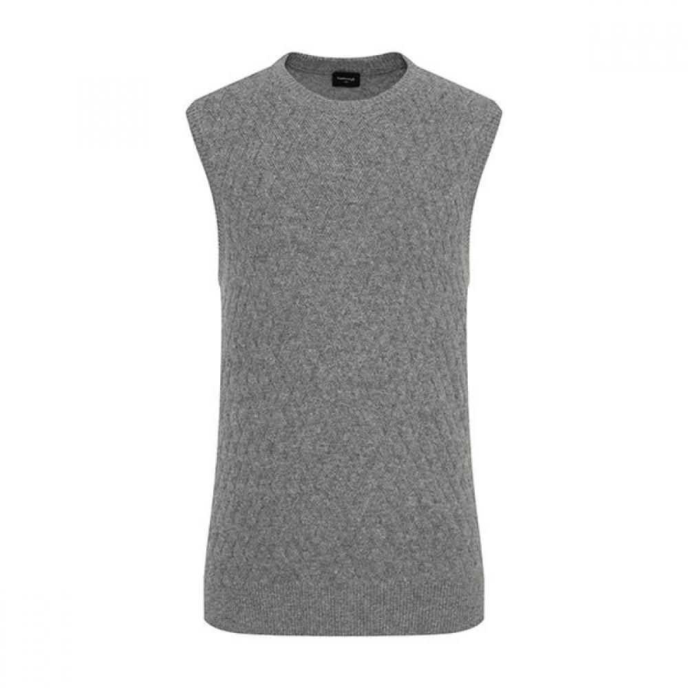 Vanbrough Cashmere 100  Round Neck Vest  Bmfsw1002 Gy 105