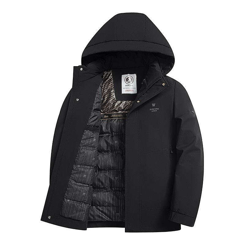 

Milk Silk Short Hooded Down Jacket Men s Autumn and Winter New Warm Casual Business Jacket 4XL