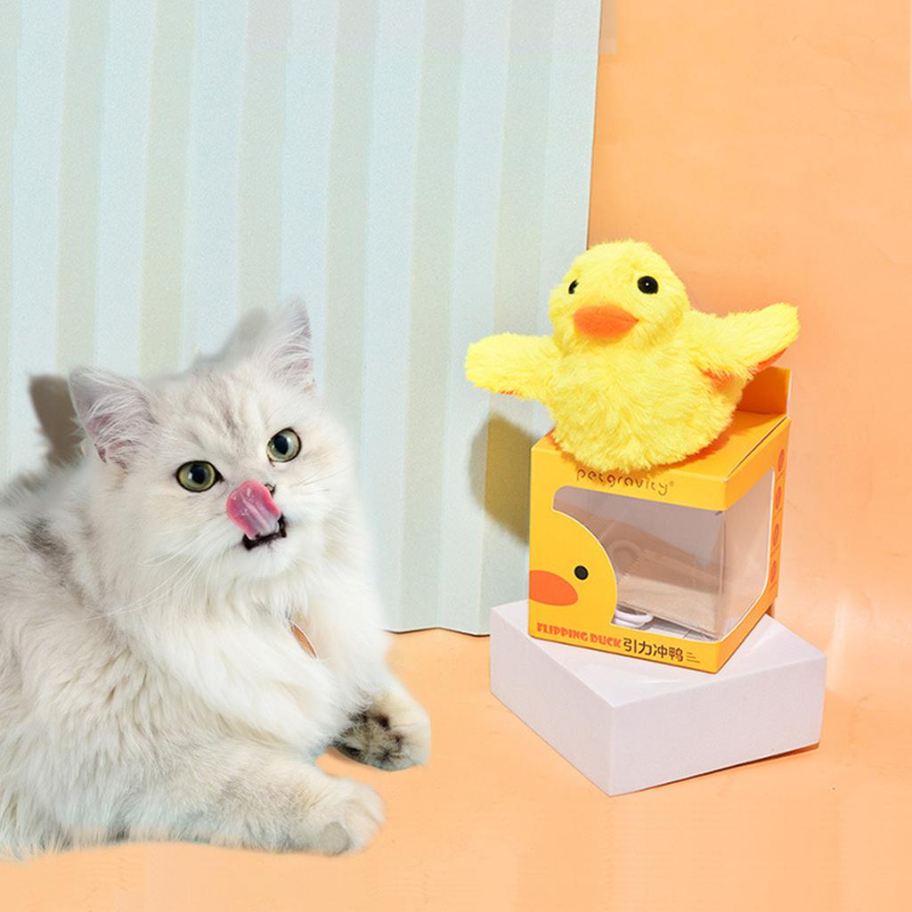 Automatisches Watschel-Enten-Spielzeug Vibrationssensor Entenform Katze Spielzeug USB-Laden Bissfest für Kätzchen Katze Selbstbewegend