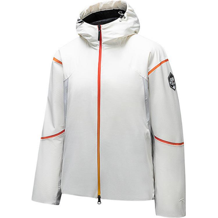 

Anta Training Series Color Block Zipper Hooded Comfortable Breathable Versatile Short Down Jacket Women outerwear Ivory 162447924-1 XL