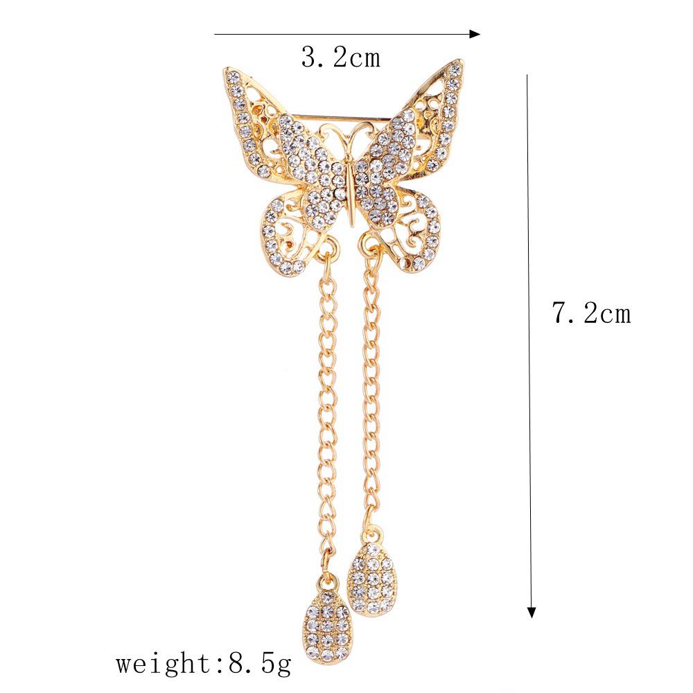 Women s High-End Butterfly Tassel Brooch for Suits and Cardigans