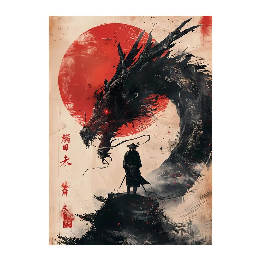 Japanese Landscape Samurai Geisha Bonsai Torii Gate Sakura Art Poster Canvas Painting Wall Prints Picture for Room Home Decor