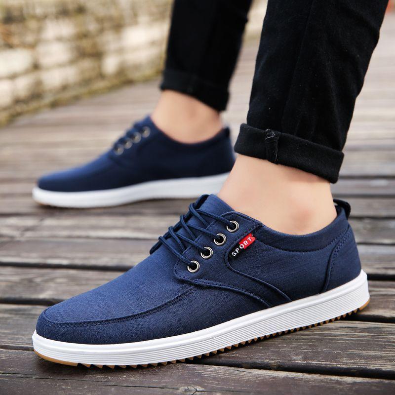 Autumn Spring Casual Breathable Linen Board Shoes Non-slip Trend Work Running Sports Men's Shoes