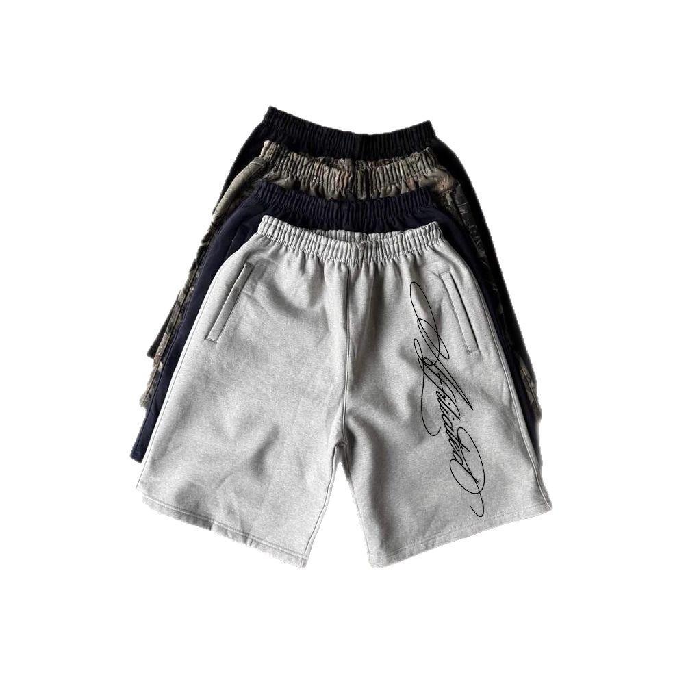Pantaloncini Casual Americano Retro Lavato Stile Street Uomo Larghi Gamba Dritta