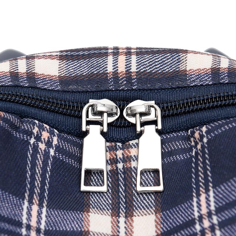 Campus Retro Plaid Backpack Junior Senior High School Student Schoolbag Girls Large Capacity Class Book Bag