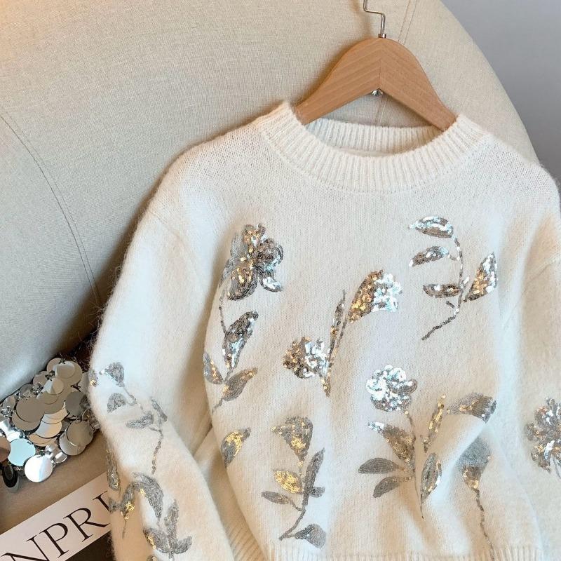Wool Sweater for Women Autumn Winter Thickened Pullover Warm Knitted Stretchy Long Sleeve Oversize Jumper Tops