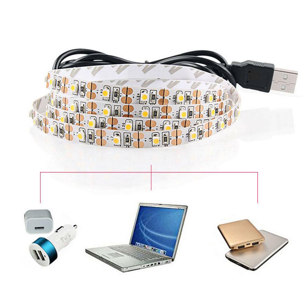 FASHION ITAT USB 3528 SMD LED 0,5/1/2/3/4/5m DC 5V Striscia per armadio TV Sfondo