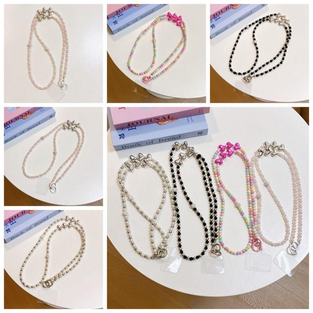 Beaded Crossbody Phone Chain Diagonal Lanyard DIY Mobile Phone Chain  Bag Straps