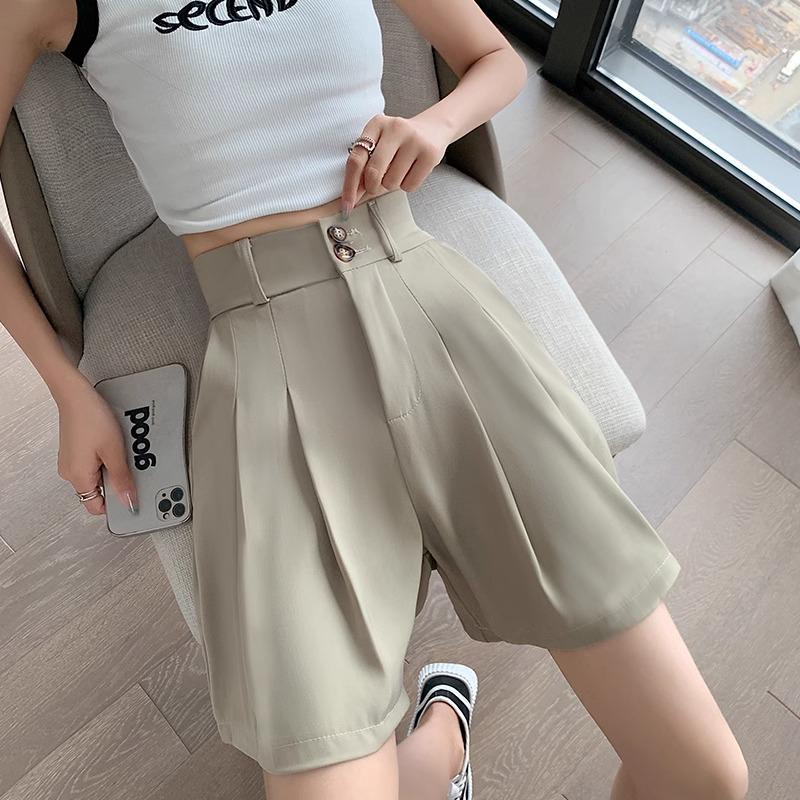 Women's High-Waisted Pleated Wide-Leg Shorts - 2024 Spring/Autumn Collection