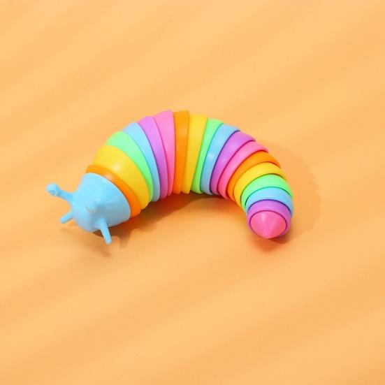 Colorful Caterpillar Fidget Toy Funny Bendable Cute Portable Stress Relief Decompression Kids Adults Slug Sensory Toy Birthday Gift