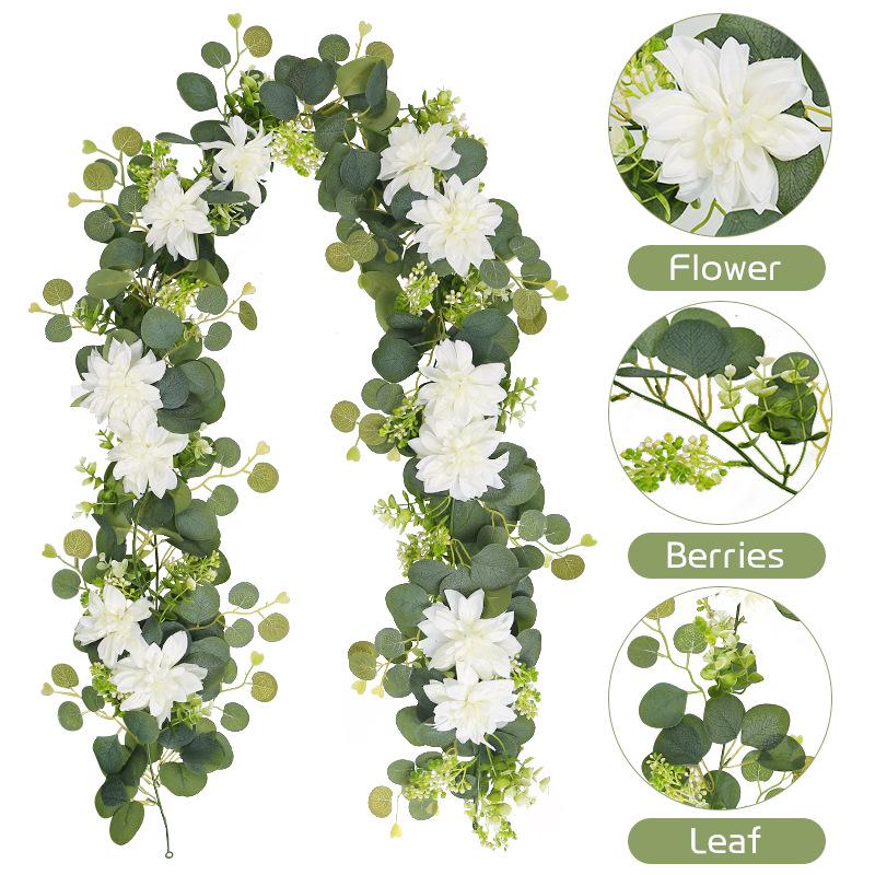 Eukalyptusblatt Künstliche Blume Ranke für Außen Hochzeitsbogen Dekoration