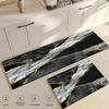 Luxury Black Gold Marble Kitchen Runner Rug Anti-slip Oil-resistant Washable Mat for Kitchen Sink Laundry Room