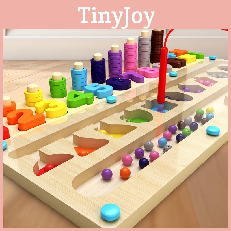 Bead Magnetic Wooden Maze Color Counting Classification Board Kid Toy Puzzle