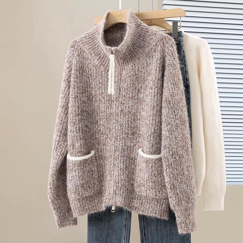 Silbaishe Women's Relaxed Fit Lapel Cardigan Sweater