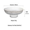 Youde Japanese Style Hammered Glass Fruit Plate Set (Gold Rim)