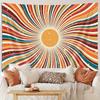 VIKAMA Vintage Sun Ray Tapestry BohemianStyle Sun Curtain Aesthetic Decoration For Living Room Or Dormitory