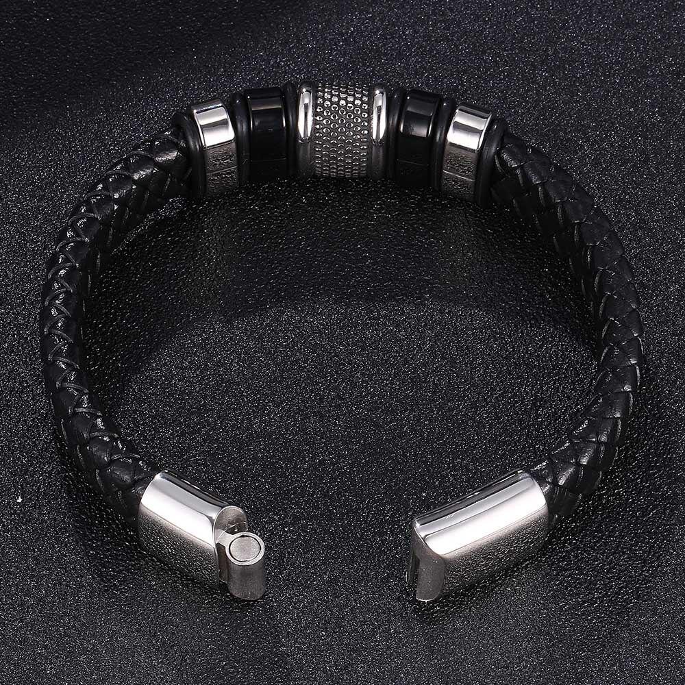 High Quality Leather Metal Luxury Men's Leather Bracelet Accessories For New Year's Gift