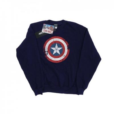 Womens/Ladies Captain America Civil War Distressed Shield Sweatshirt
