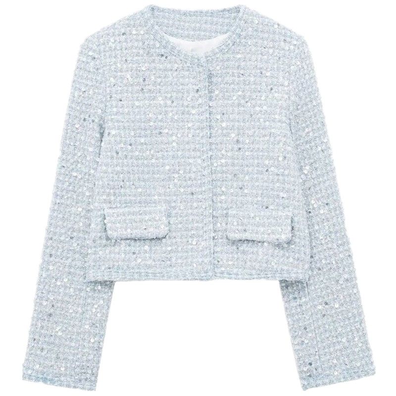 

Fashion Style 2024 Spring New Arrival Women s Stylish Fashion All-Match Beads Decoration Short Coat 2884180 044 Blue L