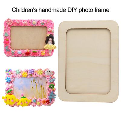 6-Zoll-Holz-Fotorahmen mit Rückenstütze, robustes Massivholz, DIY, unvollendet, rechteckig, für den Schreibtisch, stehend, Postkarte