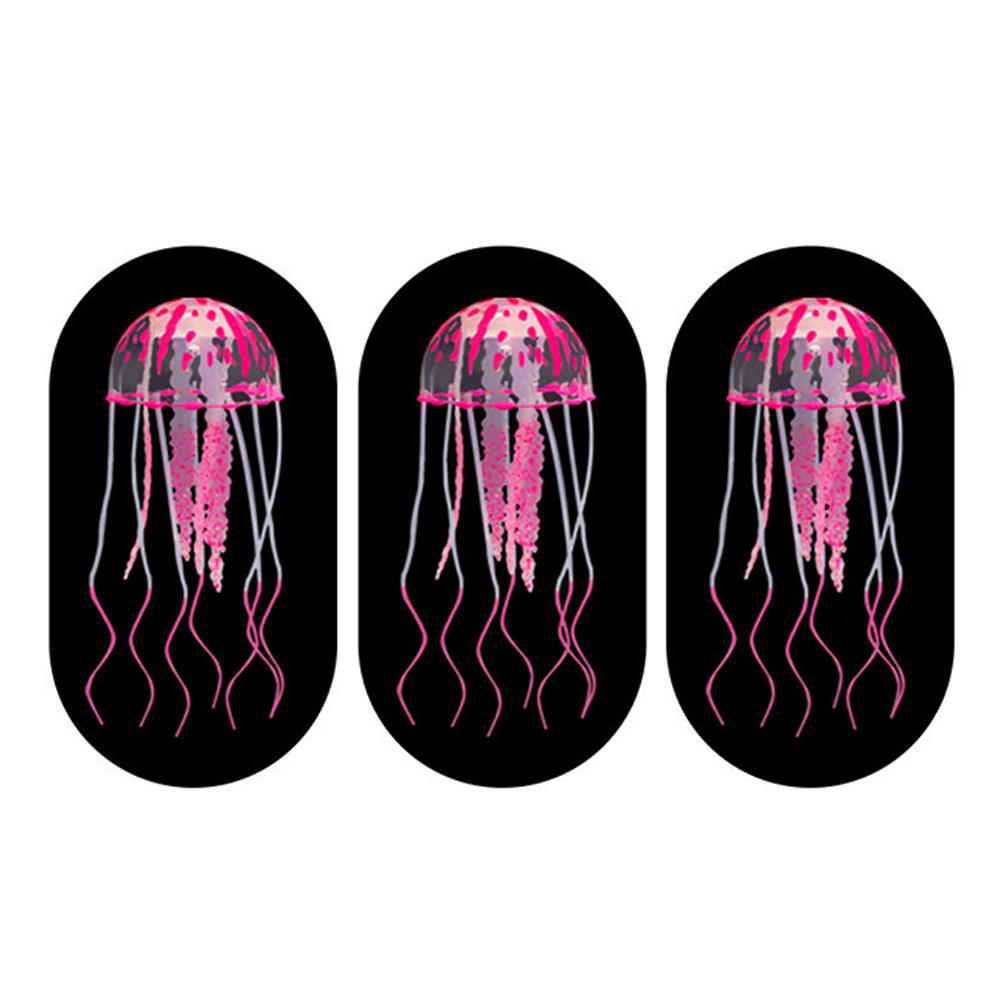 2 PCS Jellyfish Fish Tank Decorations, Soft Silicone Simulation Jellyfish Ornament With Vacuum Suction Cup, Fish Tank Jellyfish Glow Decorations For F