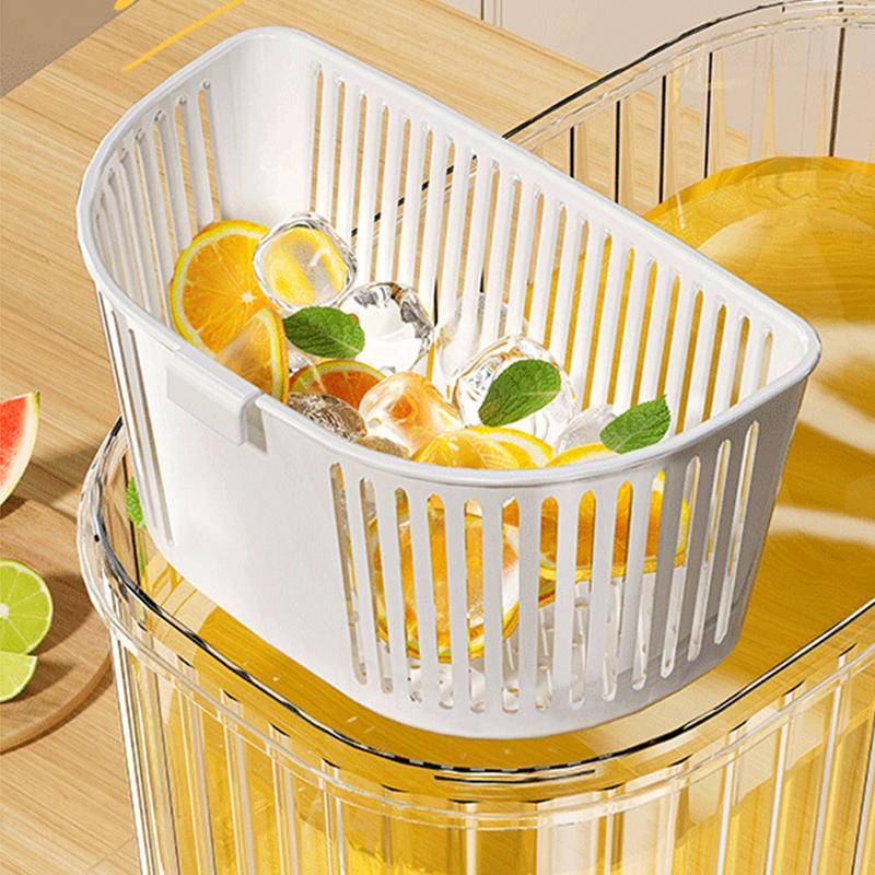 Cold Bubble Bucket With Strainer Household Fridge Bucket Teas and Juices Cooler Maker for Juices Water Coffee Fruit Tea