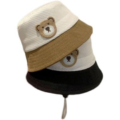 Mesh Baby Sun Hat Cartoon Kids Bucket Hat Breathable Bear Fisherman Cap  Outdoor