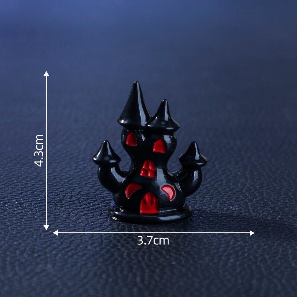 Halloween Castle Crucifix Crow Figure DIY Decoration Hanging Accessory Miniature Landscape Ornament Gift