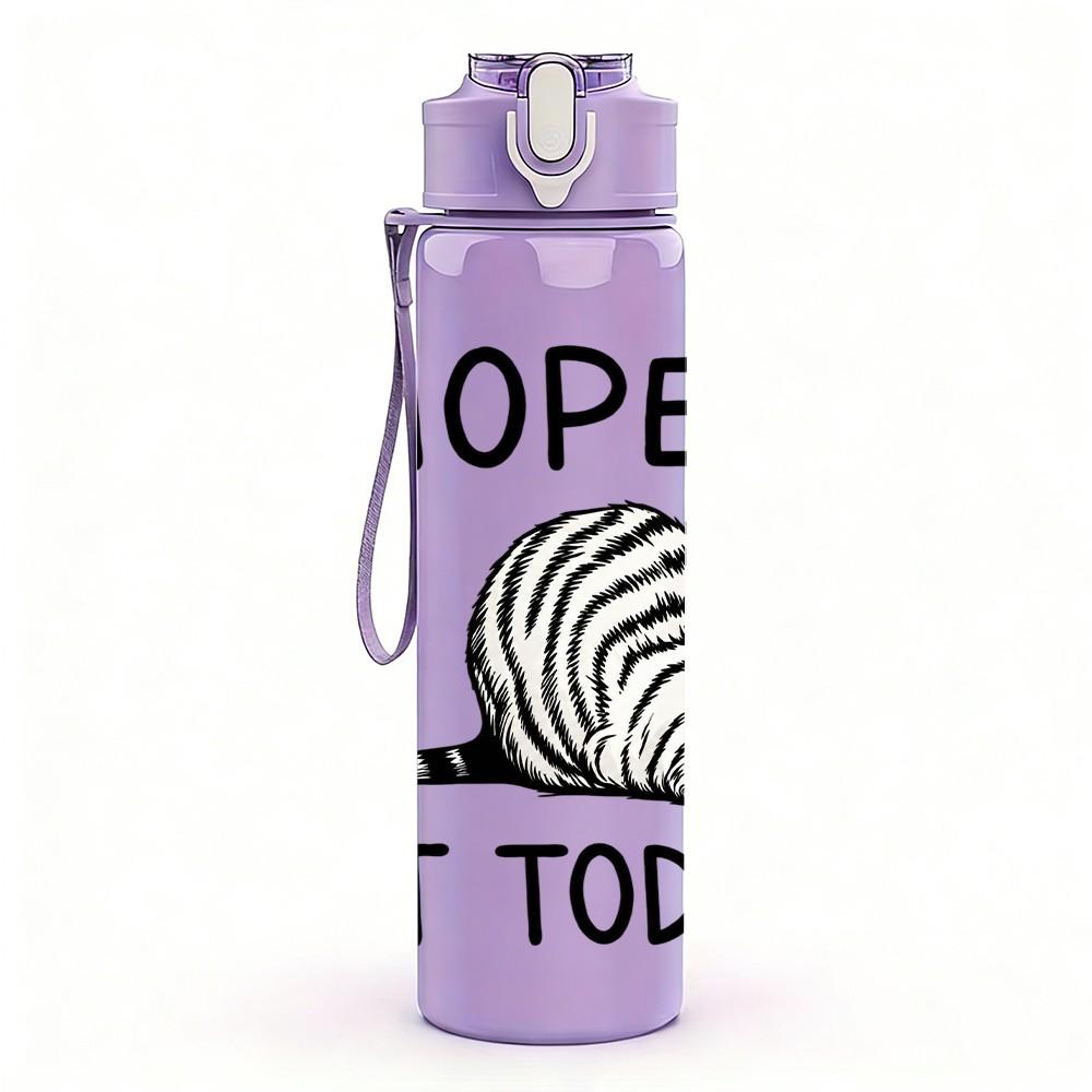 1PC Nope Zebra Lazy Quote 750ml Color Plastic Sports Water Bottle Leakproof Flip Straw Lid Suitable for Sports Office Home Use