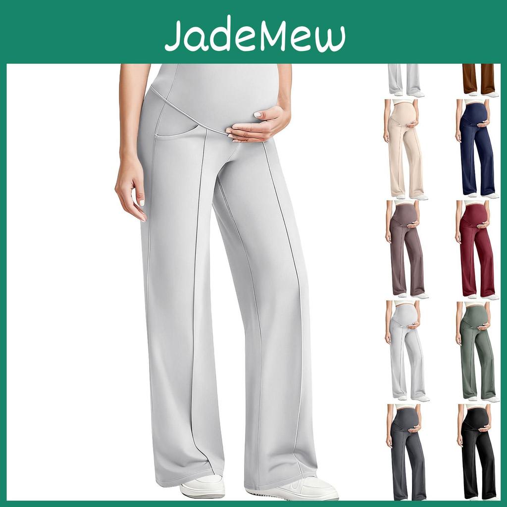 Yoga Pants With Maternity A Belly Pocket Stretchy Wideleg Workcasual Pants Maternity Loungewear Pants