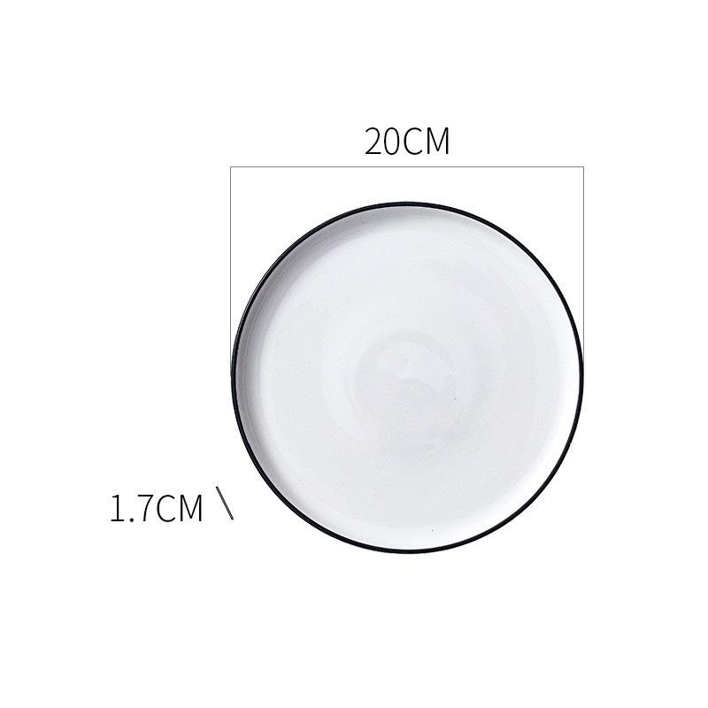 French Steak Plate European Nordic Flat Plate Plate Household Western Plate Set Round Dish Plate Internet Celebrity Tableware Ceramics