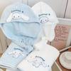 Cinnamoroll Cartoon Bath Set: Cute Coral Fleece Towel, Hair Drying Hat, Absorbent Face Washing & Large Bath Towel.