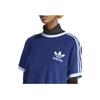 adidas Originals Einfarbig Rundhals Drei-Streifen Kurzarm T-Shirt Damen Tops Blau IR7465