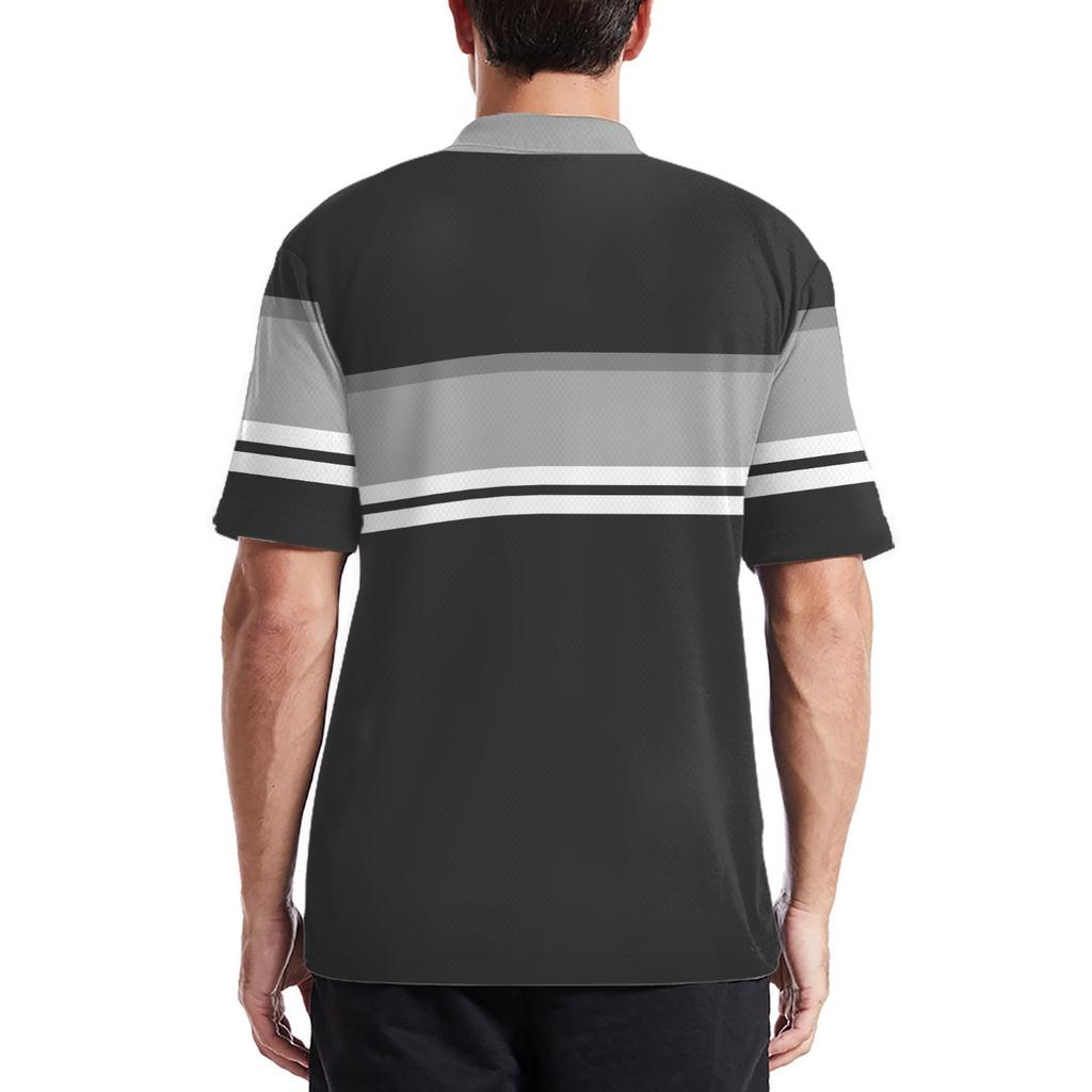 2026 Summer Men's Polo Shirt with Stripes Print Breathable Lightweight Casual Fashionable Outdoor