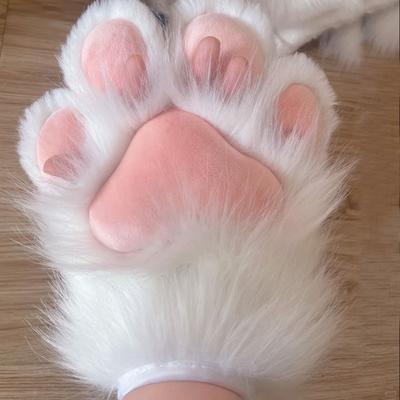 Kawaii Kreslený Cosplay Kostým Rukavice Huňaté Fursuit Plyšové Kočičí Tlapky Rukavice Pískací Kig Teplé Cosplay Rekvizity Dárky