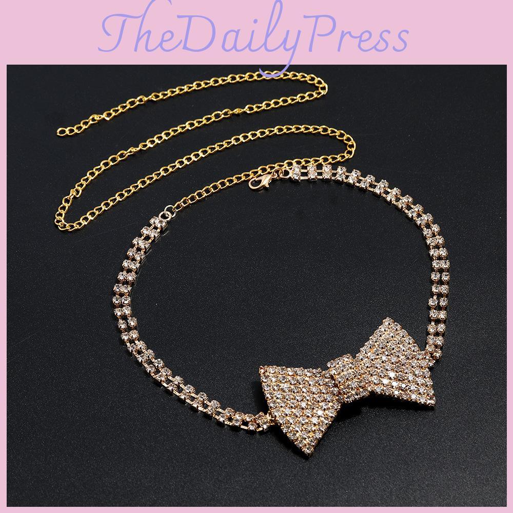 Diamond Wave Water Chain Necklace Butterfly Pendant For Female Fashion Statement