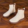 Short Boots Women's Autumn and Winter Genuine Leather Womens Shoes Thick Soled Wool and Plush Thickened Casual Mom Shoes Women