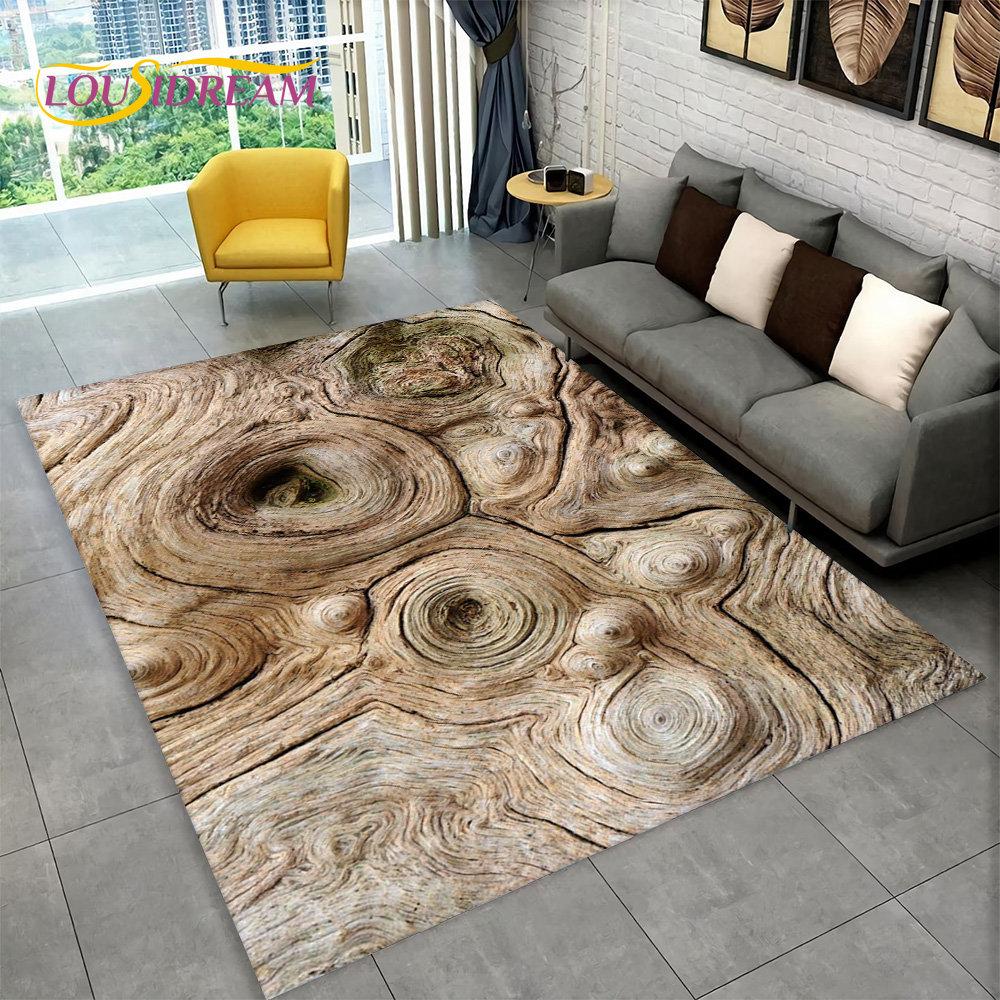 3D Wood Grain Retro Area Rug Large,Carpet Rug for Home Living Room Kids Bedroom Sofa Doormat Decor,Kitchen Non-slip Floor Mat