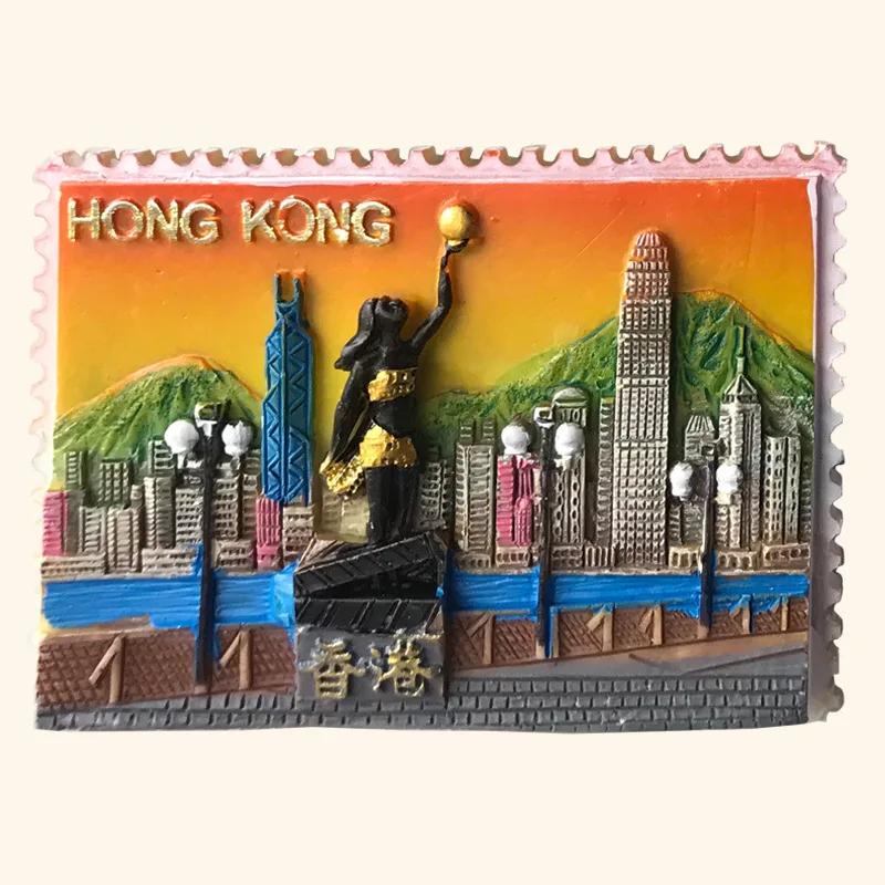 China Hong Kong Fridge Stickers Tourist Souvenirs Fridge Magnets Home Decor Wedding Gifts Photo Wall Magnetic Stickers