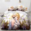 3D Game Genshin Impact Bedding Set Kamisato Ayaka Bed Linen Girls Boys Teens Single Double Twin Queen King Size Men Duvet Cover
