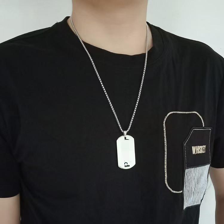 European and American Hip Hop Rainbow Pendant Stainless Steel Necklace