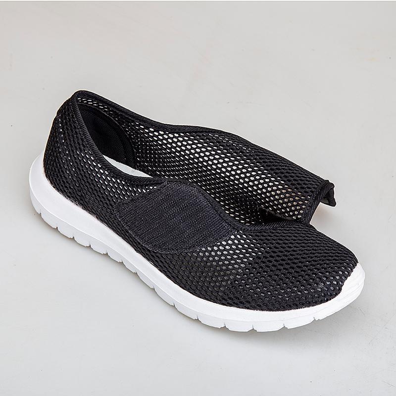 Summer elderly shoes men's and women's adjustable fattening and widening casual shoes the elderly foot swollen shoes Velcro men's and women's shoes