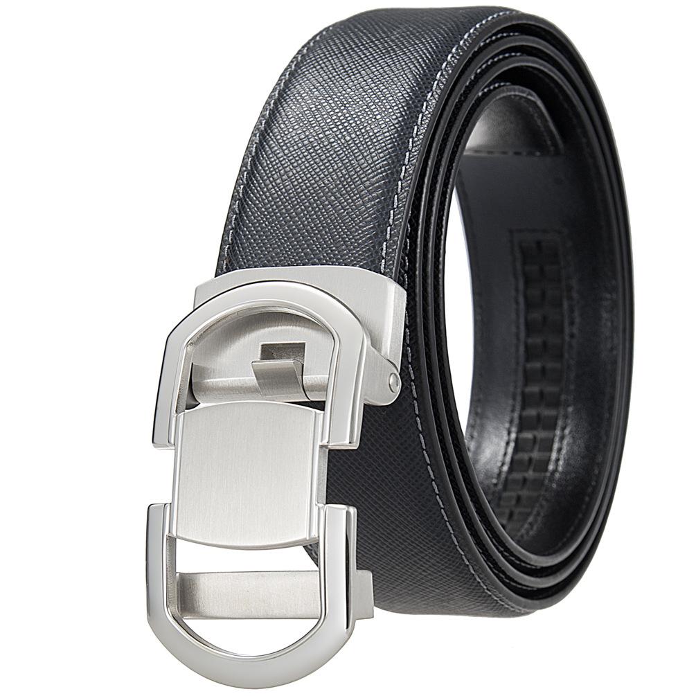 Men'S Steel Buckle Belt, Stainless Steel Buckle Belt, Automatic Buckle Belt Belt Ly36-61911-7