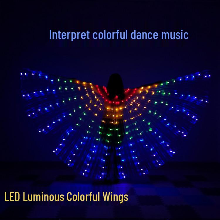 LED Luminous Rainbow Butterfly Belly Dance Wings