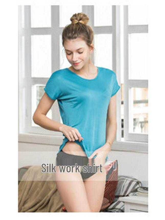 Men's Plain Silk Seamless Sport Boxer Briefs - Breathable Mulberry Silk, Elastic Fit, Thin Summer Style