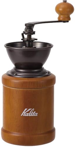 [Amazon.co.jp Exclusive] Kalita KH-3AM Coffee Mill, Wooden and Aluminum Grinder with Highly Stable Grit, Adjustable Coarseness, Hand-Grinded Coffee Mi